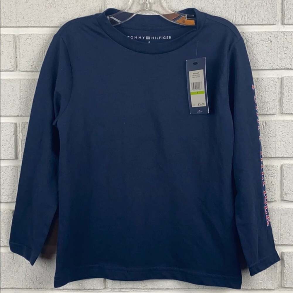 Tommy Hilfiger Boys Navy Blue NWT Long Sleeve T-Shirt Size 4